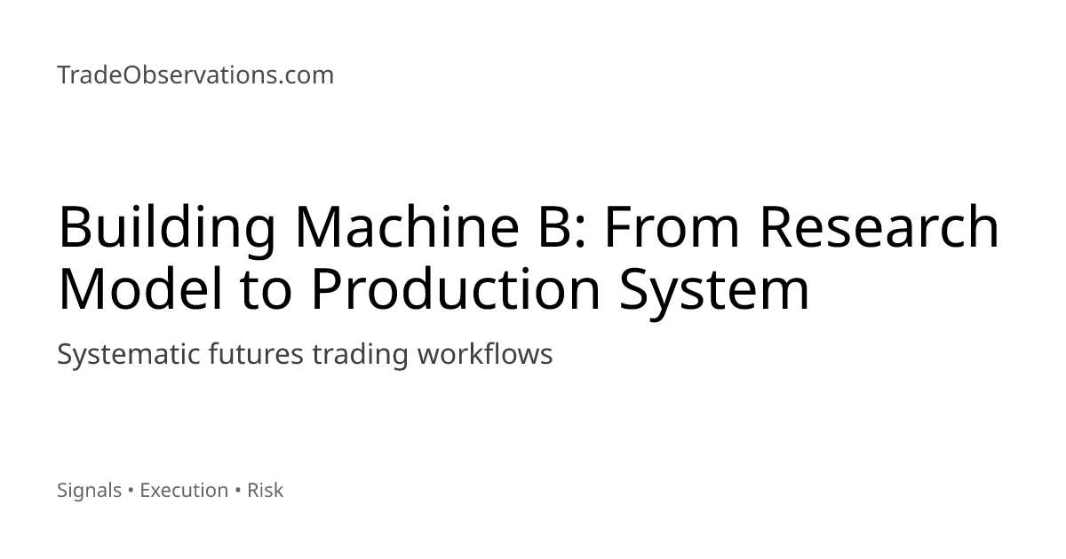 Building Machine B: From Research Model to Production System | Trade ...