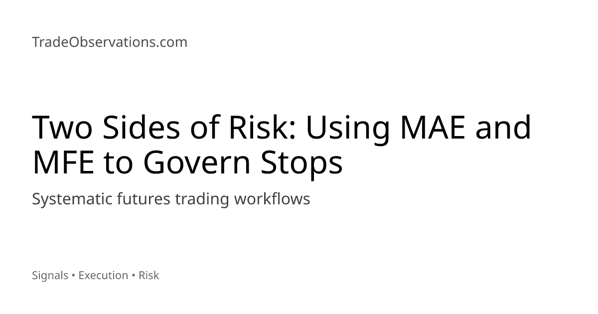 Two Sides of Risk: Using MAE and MFE to Govern Stops | Trade ...